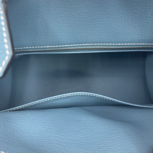 Hermes Birkin 25 New Blue Gene Torillon Clemence Silver Metal Fittings W 새로