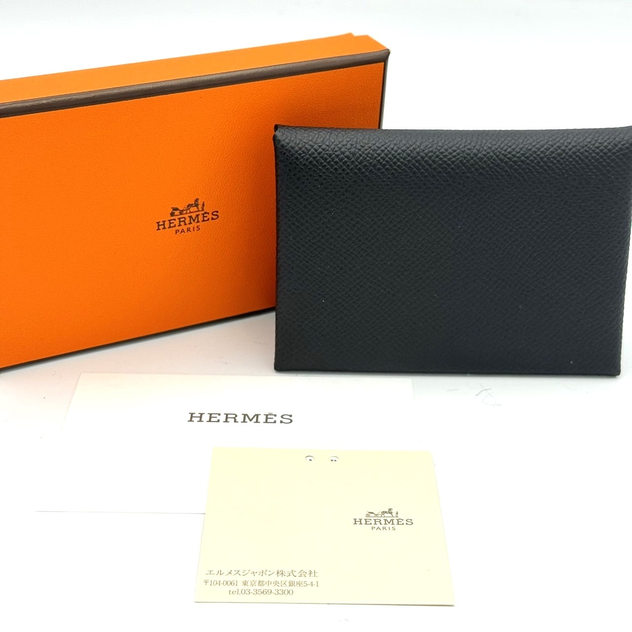 プレオウンド エルメス カルヴィ デュオ カードケース 名刺入れ シルバー金具 U刻印