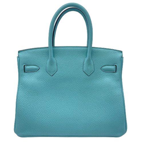 Hermes Birkin 30 Blue Ator Torillon Clemence Silver Metal Fittings T-Stamped