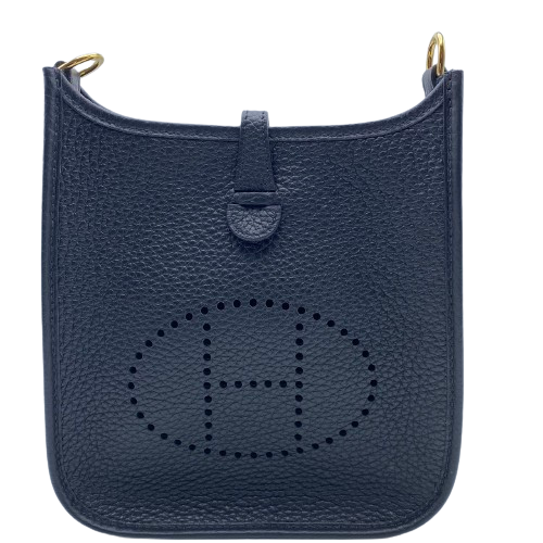 Pre-Owned Hermes Evelyn TPM Noir Torillon Clemence Gold Hardware B Engraved