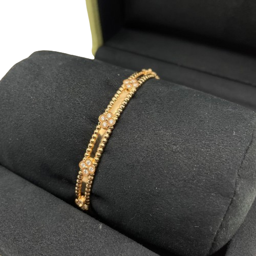 Van Cleef & Arpels Perle Sweet Clover Bracelet Small Model VCARP6X100 18K 로즈 골드/다이아몬드