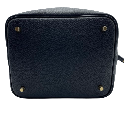 Pre-Owned Hermes Picotin Rock MM Noir Torillon Clemence Gold Hardware B Engraved