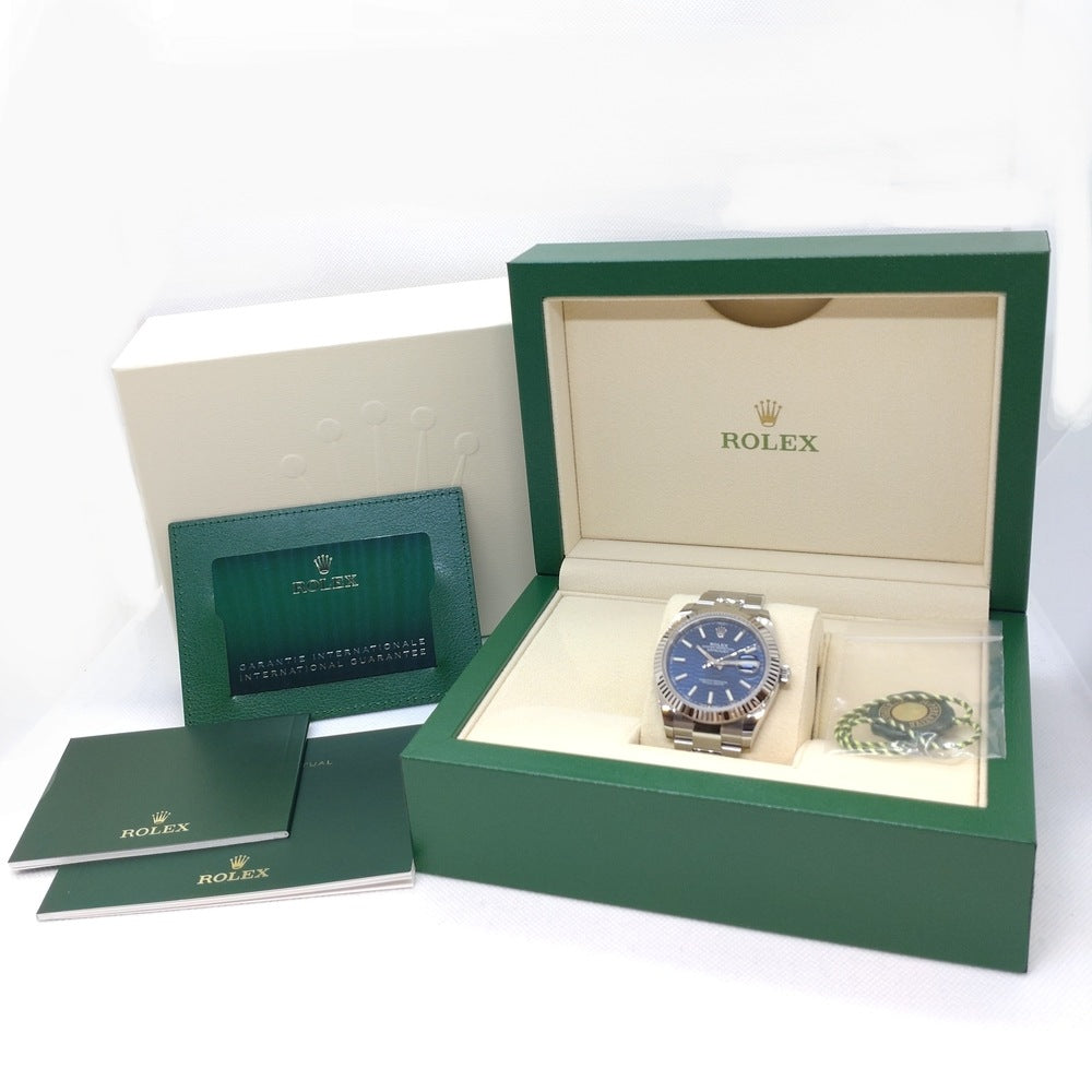 Pre-Owned Rolex Datejust 126334 Fluted motif Oyster bracelet Bright blue