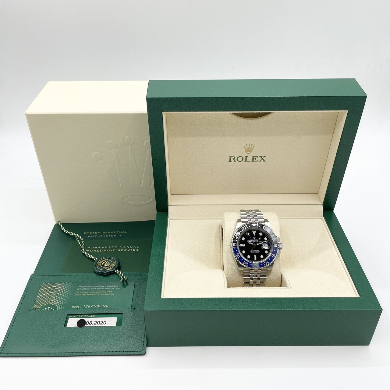 롤렉스 GMT 마스터 II 126710BLNR 배트맨 40mm 스테인리스 스틸 희년 팔찌