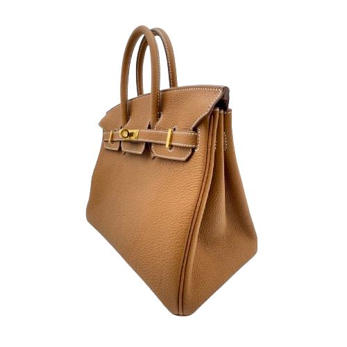 Hermes Birkin 25 Gold Togo Gold Hardware W Engraved