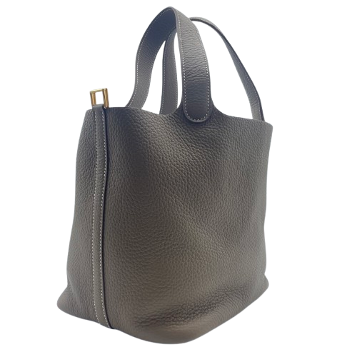 Hermes Picotin Lock MM Etoupe Torillon Clemence Gold 하드웨어 W 새