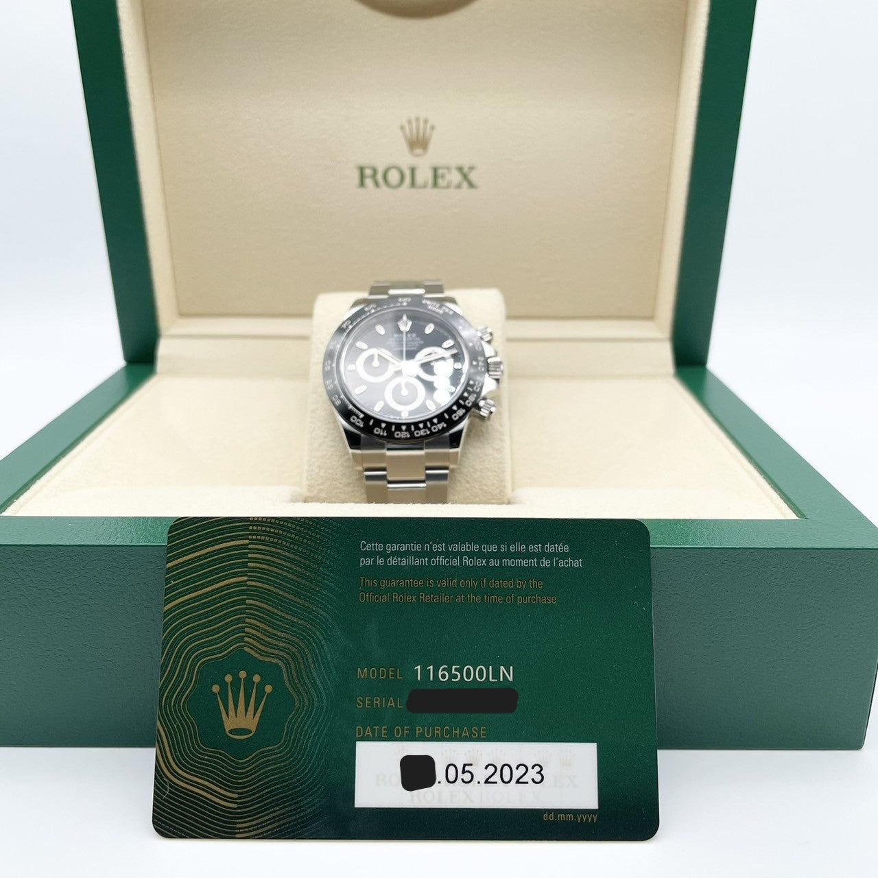 사전 소유 롤렉스 데이토나 116500LN 굴 팔찌 검은 40mm