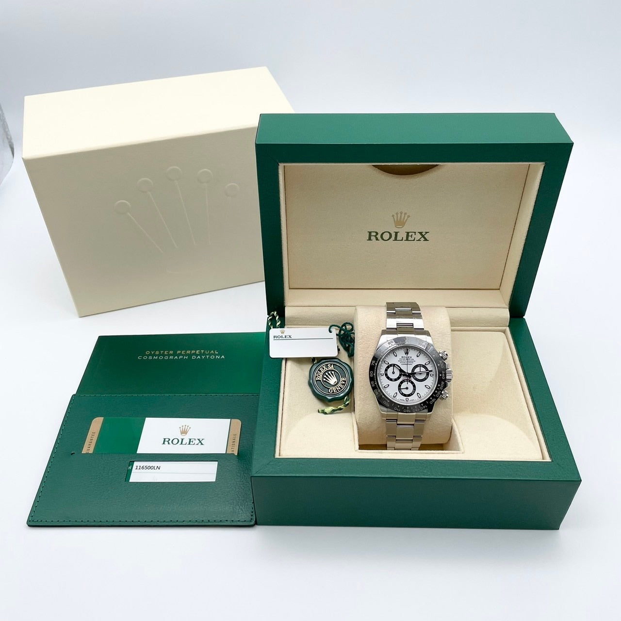사전 소유 롤렉스 데이토나 116500LN 굴 팔찌 흰색 40mm