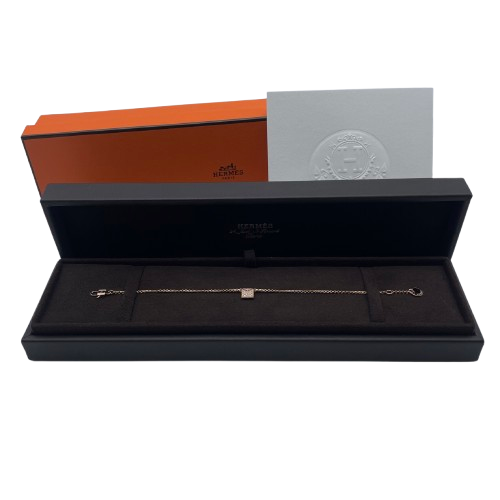 Hermes Clou de H 手链 PM 1 链 钻石 粉红金