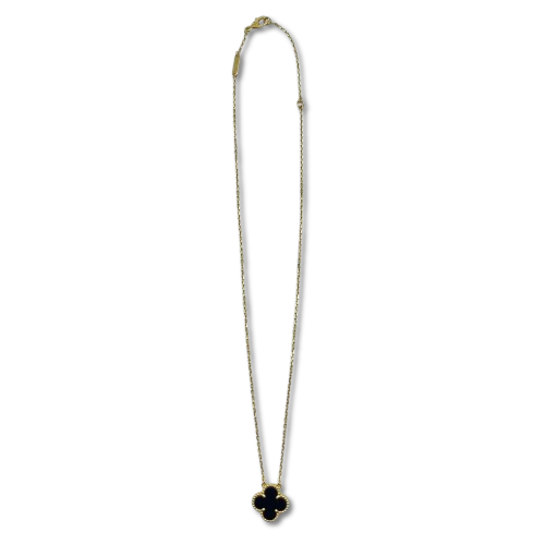 Pre-Owned Van Cleef & Arpels Vintage Alhambra Necklace VCARA45800 Onyx K18YG