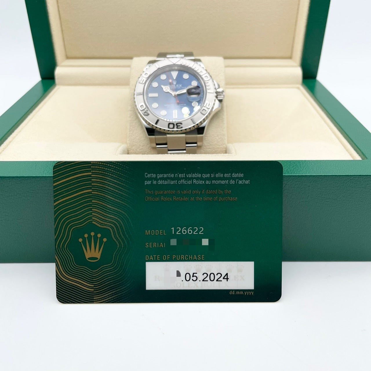 劳力士Yachtmaster 126622明亮的蓝色牡蛎手链40mm