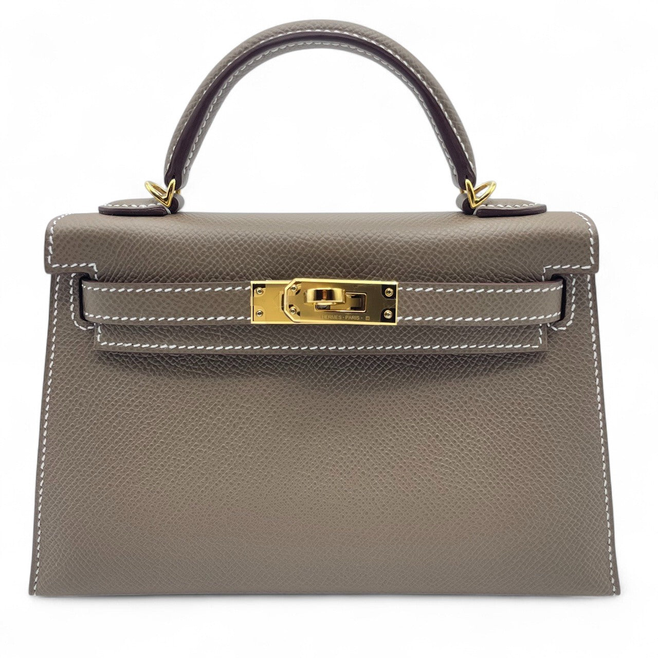 Pre-Owned Hermes Mini Kelly Etoop Epson Gold Hardware W Engraved