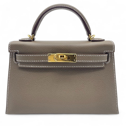 Pre-Owned Hermes Mini Kelly Etoop Epson Gold Hardware W Engraved