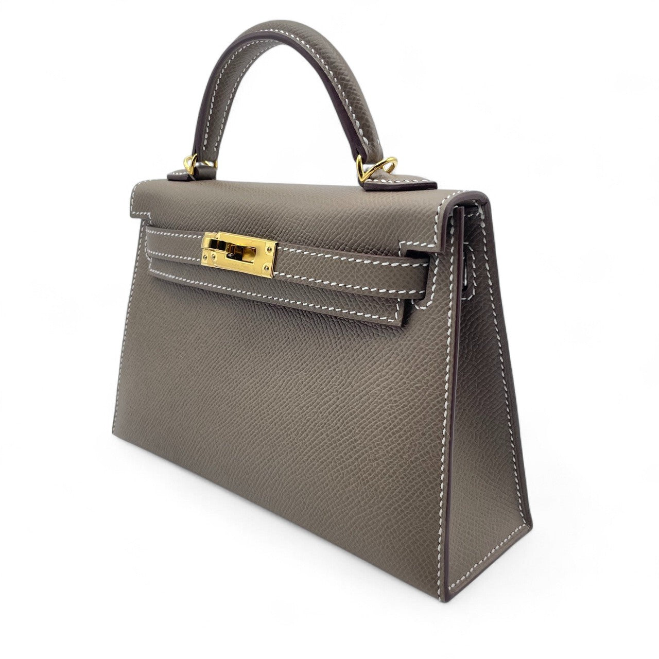Pre-Owned Hermes Mini Kelly Etoop Epson Gold Hardware W Engraved