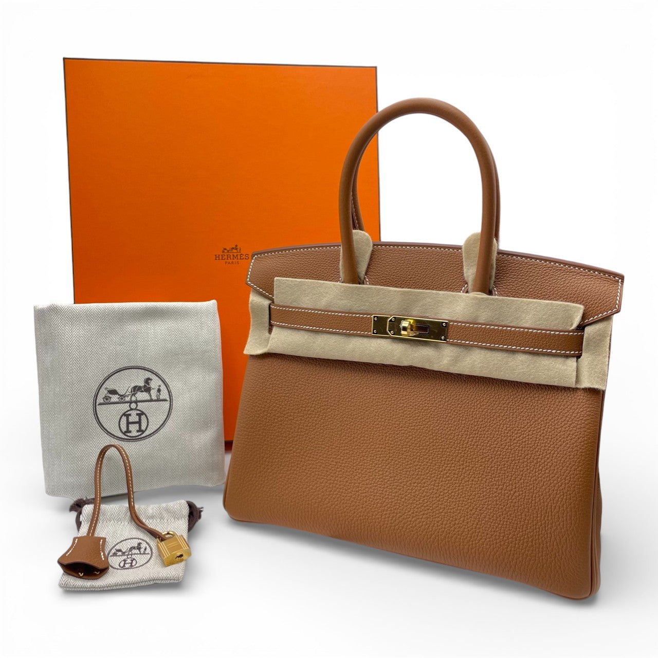 プレオウンドエルメス バーキン 30 ゴールド トゴ ゴールド金具 K刻印