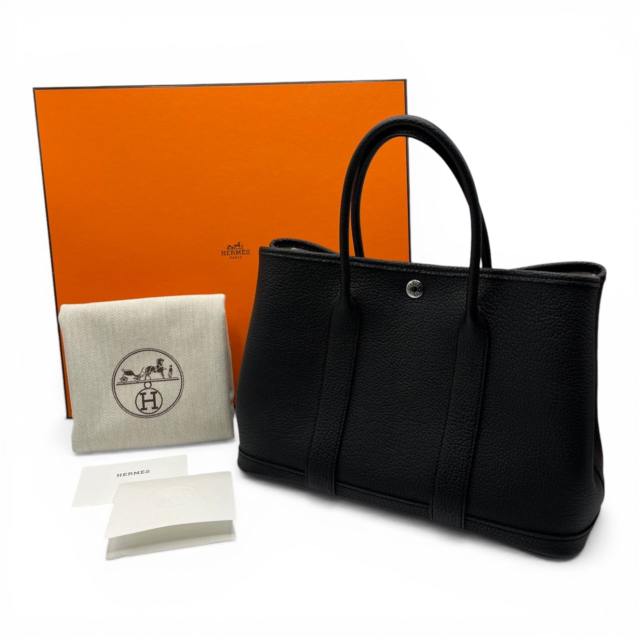 プレオウンドエルメス ガーデンパーティ TPM ブラック系 ネゴンダ シルバー金具 Z刻印