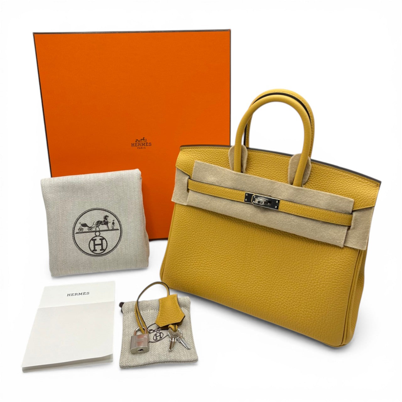 プレオウンドエルメス バーキン 25 パイユ トゴ シルバー金具 G刻印