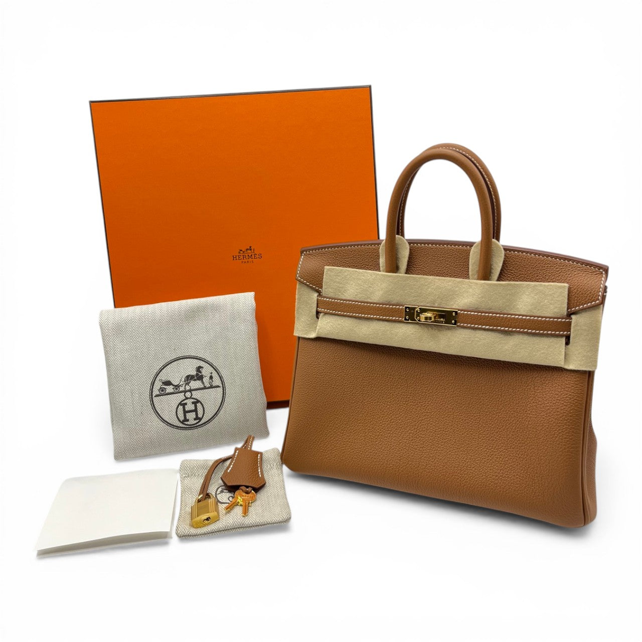 プレオウンドエルメス バーキン 25 ゴールド トゴ ゴールド金具 G刻印