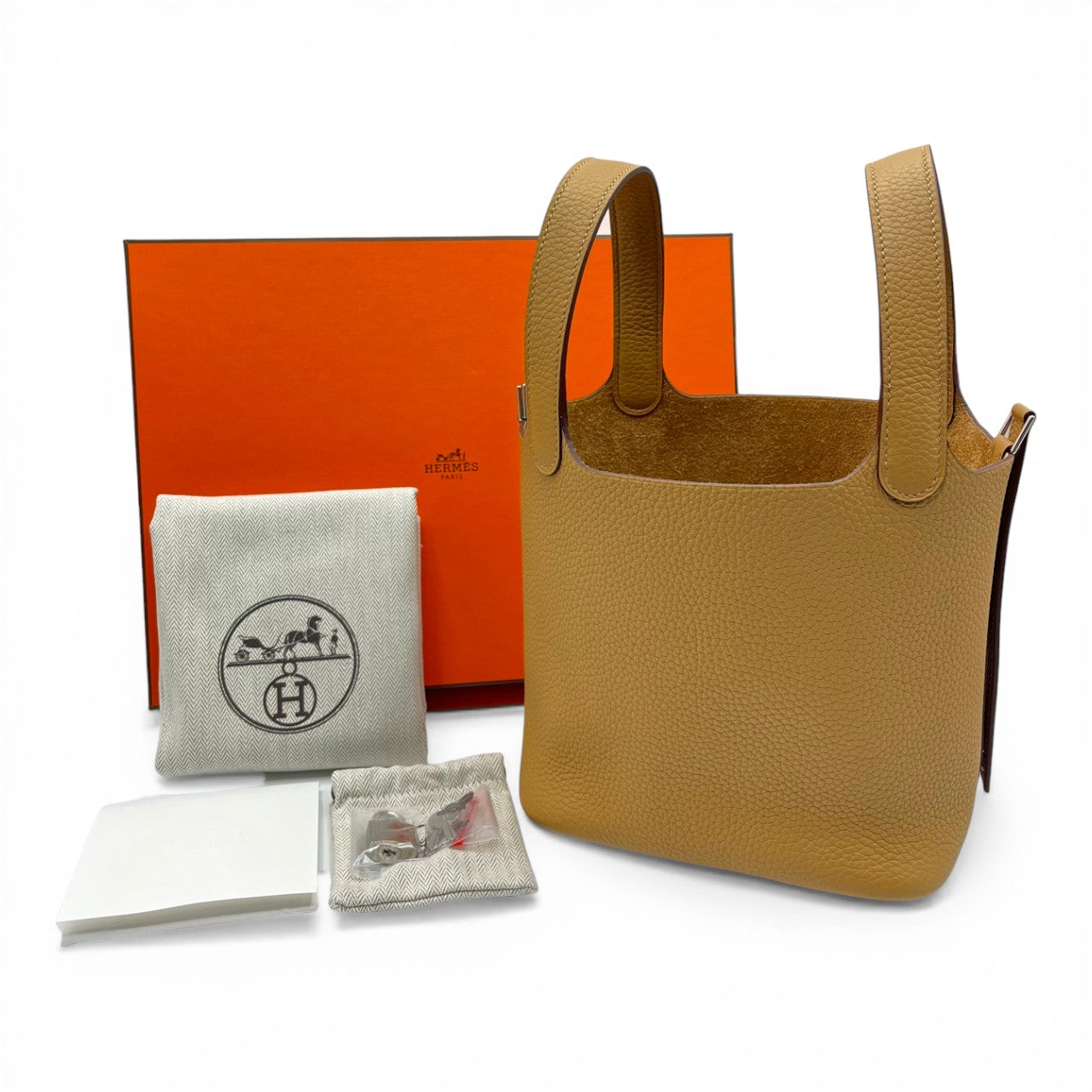 プレオウンドエルメス ピコタンロック PM ビスキュイ トリヨンクレマンス シルバー金具 K刻印