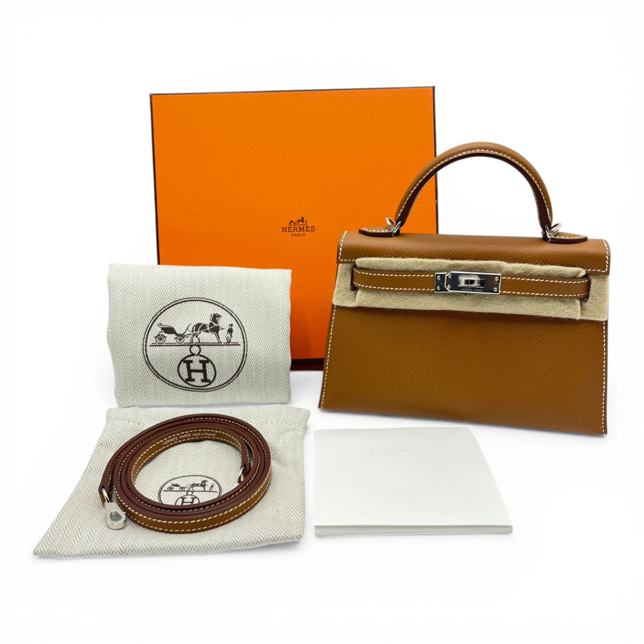 プレオウンドエルメス ミニケリー2 ゴールド エプソン シルバー金具 K刻印