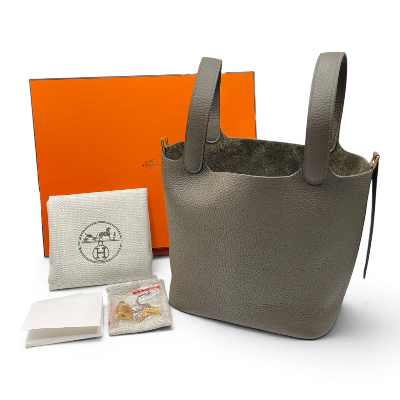 プレオウンドエルメス ピコタンロック MM ヴェールロデン トリヨンクレマンス ゴールド金具 G刻印