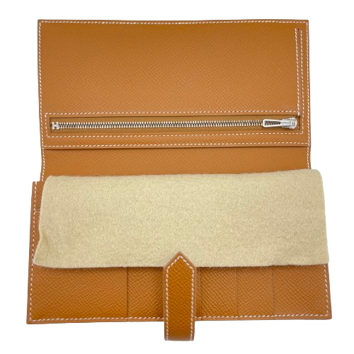 [Cash Special Price] Hermes Bean Souffle Cre x Gold Silver Fittings U Engraved