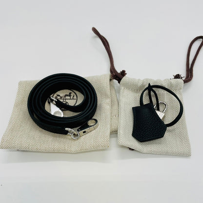Hermes Kelly 25 Noir Togo 银色五金件 B 雕刻