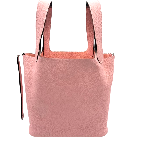 Hermes Picotin Lock PM Rose Sakura Torillon Clemence Silver Metal Fittings B 조각.
