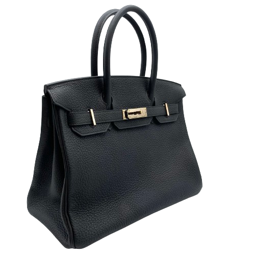 Hermes Birkin 30 누아르 토고 로즈 골드 하드웨어 B 조각
