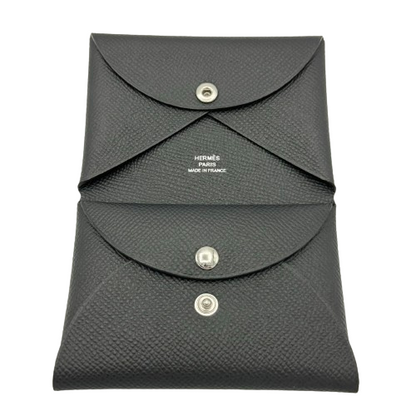 プレオウンド エルメス カルヴィ デュオ カードケース 名刺入れ シルバー金具 U刻印