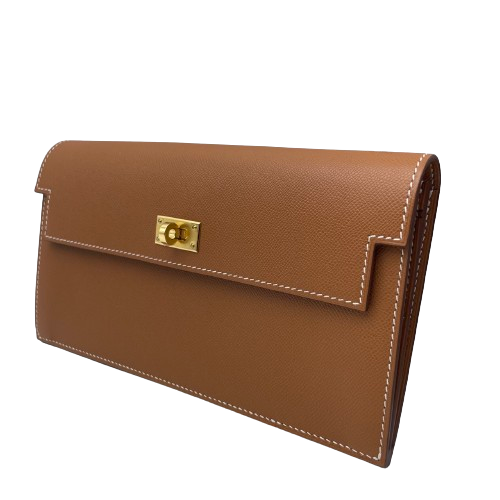 エルメス ケリーポケットロング ゴールド ヴォーマダム ゴールド金具 W刻印