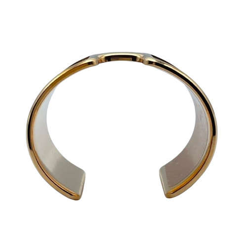 Pre-Owned Hermes Olamp Bangle T2 Black/Rose Gold GP/Leather