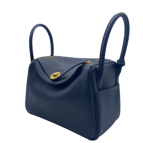[Cash Price] Hermes Lindy 26 Noir Torillon Clemence Gold Hardware W Engraved