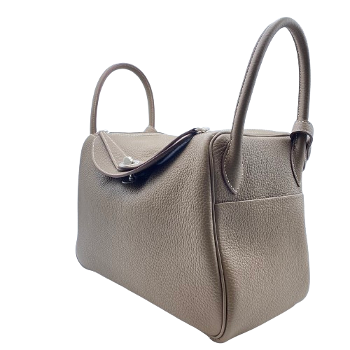 Pre-Owned Hermes Lindy 30 Etoup Torillon Clemence Silver Fittings U Engraved