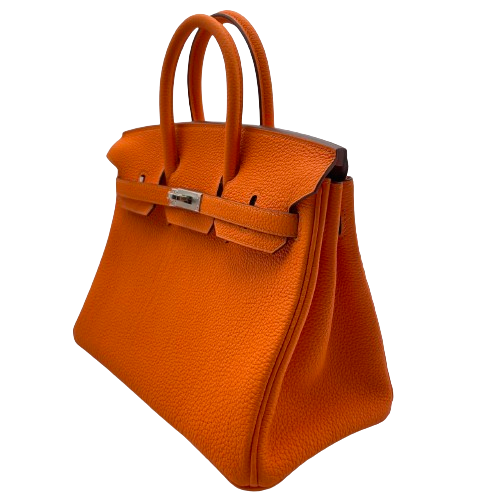 [現金特殊價格]愛馬仕·伯金（Hermes Birkin）25橙罌粟多哥銀金屬配件B刻