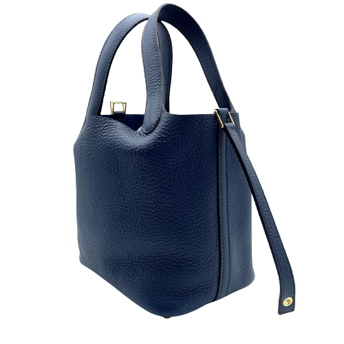 Hermes Picotin Lock PM Bleu Dupoles Torillon Clemence Gold Hardware B 조각.