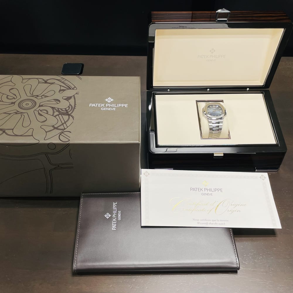 Pre-Owned Patek Philippe Nautilus 5711/1A?010 Stainless Steel Black Blue 2018