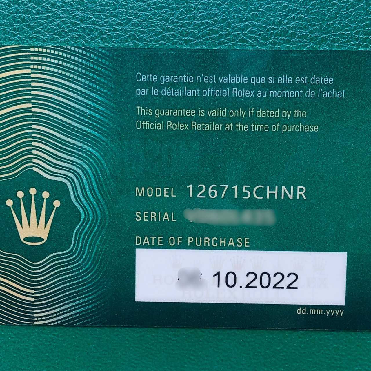 롤렉스 GMT 마스터 II 126715CHNR 굴 팔찌 블랙 골드