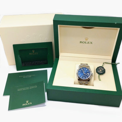 Pre-Owned Rolex Datejust 126334 Fluted motif Oyster bracelet Bright blue