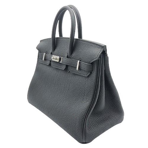 [現金價格]愛馬仕·伯金（Hermes Birkin）25黑色多哥銀色配件W刻有