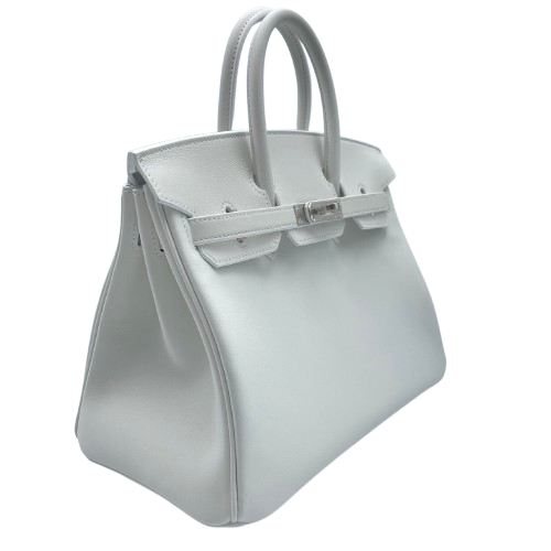 Hermes Birkin 25 New White Swift Silver Metal Fittings W 새로
