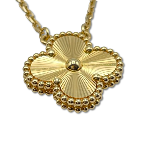 Van Cleef & Arpels 빈티지 Alhambra Necklace VCARP4KL00 GUILLOCHE Yellow Gold