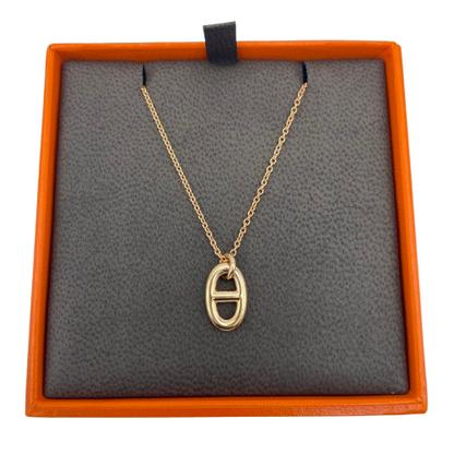 Hermes Chaine d'Ancre Farandoule 项链 PM 粉红金