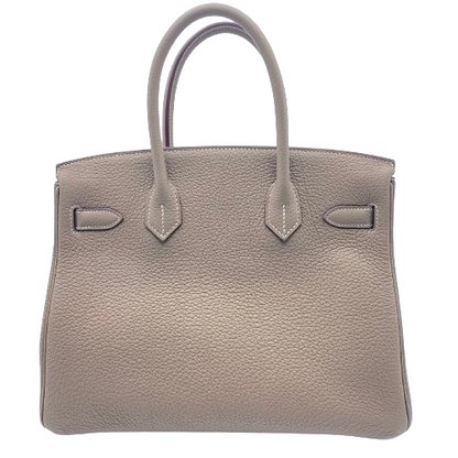 Pre-Owned Hermes Birkin 30 Etoup Togo Gold Hardware B Engraved