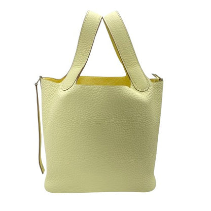 [現金特價]愛馬仕皮克丁鎖PM Jaune Milton Torillon Clemence Silver Fittings W刻有