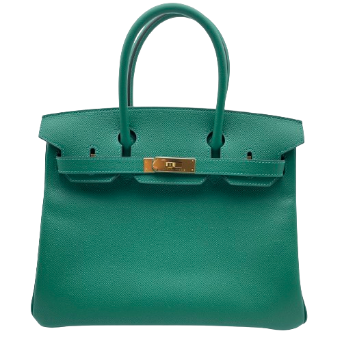 Hermes Birkin 30 Verdi Vertigo Vaudi Epson Gold Hardware C 새겨 져