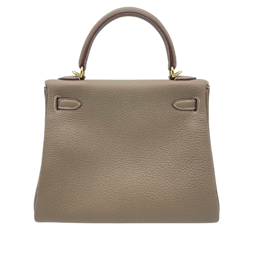 Pre-Owned [Cash Price] Hermes Kelly 25 Etoup Togo Gold Hardware B Engraved