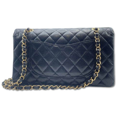 Pre-Owned Chanel Matelasse W25 Black Caviar Skin Gold Hardware