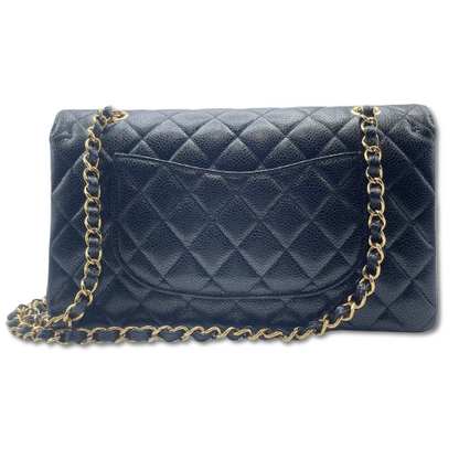 Pre-Owned Chanel Matelasse W25 Black Caviar Skin Gold Hardware