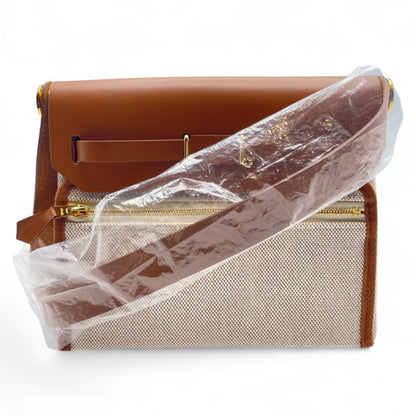 중고 에르메스 에일 백 지퍼 미니 20 에크루/포브 투알 애쉬/바쉬 헌터 골드 하드웨어 K 스탬프 중고